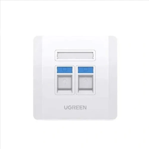 UGREEN NW144 Dual Port White Wall Plate (80182)